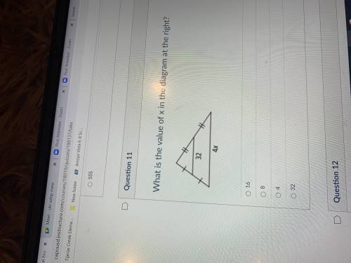 What is the value of x in the diagram at the right