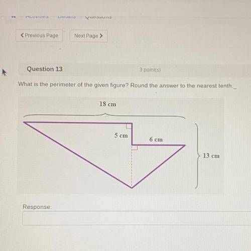 What is the perimeter of the given figure? Round the answer to the nearest tenth._