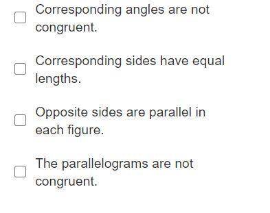 A parallelogram in a coordinate plane is translated, rotated, and then reflected. Which of the foll