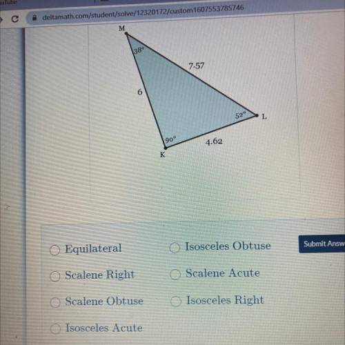 Determine the type of triangle below ASAP