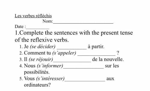 Complete the sentences with the present tense of the reflexive verb.