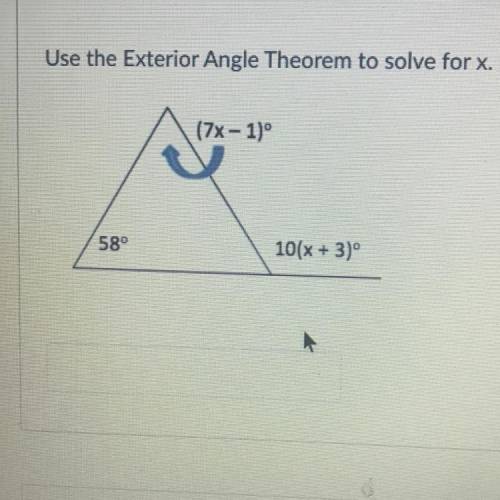 Use the Exterior Angle theorem to solve for x