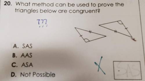 What method can be used to prove the triangles below are congruent?