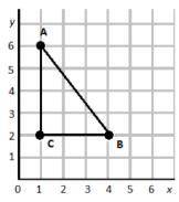 Triangle ABC is shown on the coordinate grid. The coordinates of each vertex of the triangle are in