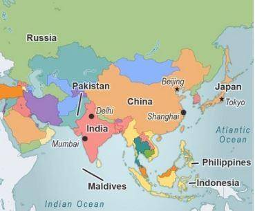 Which statements correctly describe cities in Asia? Select two options.

Delhi is in Central Asia.