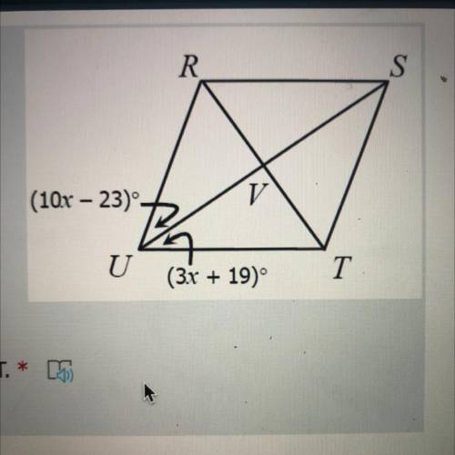 If RSTU is a rhombus, find m