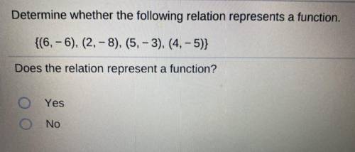 Is this a function?
Yes or No?