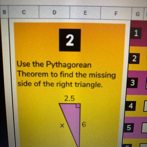 Please answer! This is due very soon. Anything helps!

Use the Pythagorean
Theorem to find the mis