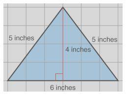 What is the area of the triangle?
 

A. 15 in 2
B. 24 in 2
C. 12 in 2
D. 16 in 2