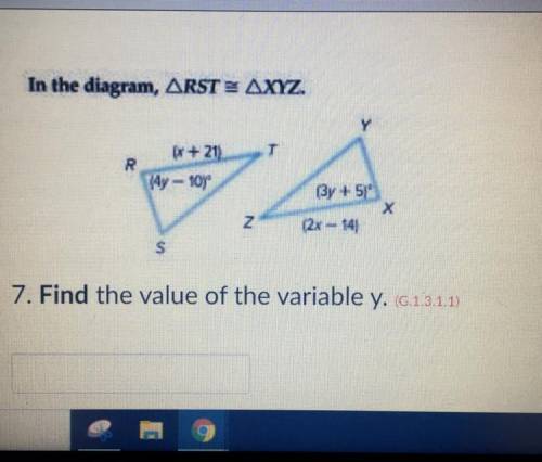 Find the value of the variable of Y