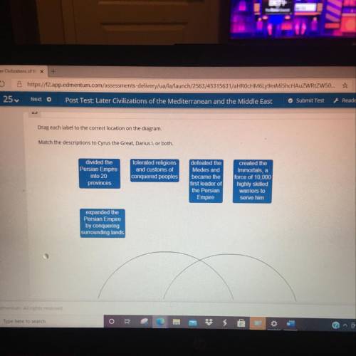 Match the descriptions to Cyrus great, Darius I, or both
10 points