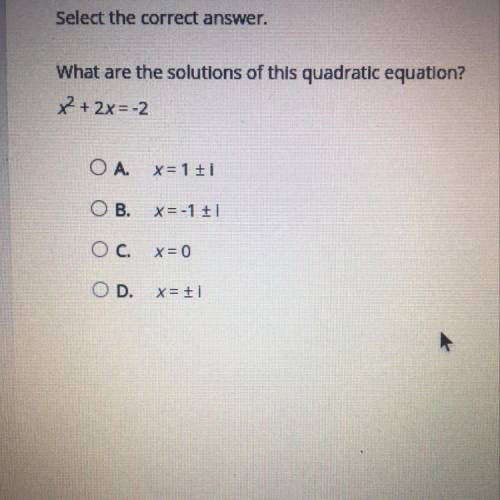 What are the solutions of this quadratic equation?
x+ 2X=-2