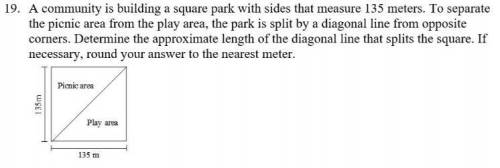 What’s the length of the diagonal line that splits the square?