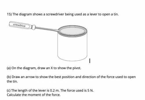 The diagram shows a screwdriver being used as a lever to open a tin
