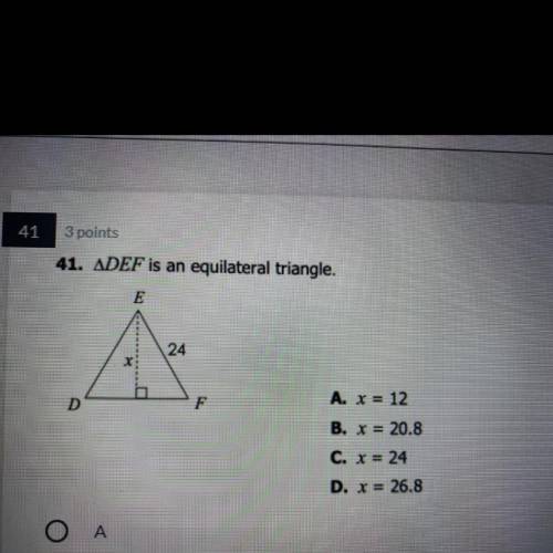 Triangle DEF is an equilateral triangle.