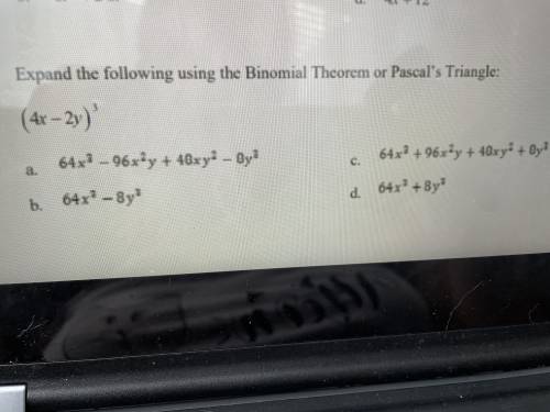 Expand the following using the Binomial theorem or pascal’s triangle