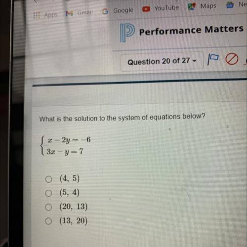 What is the solution to the system of equations below?