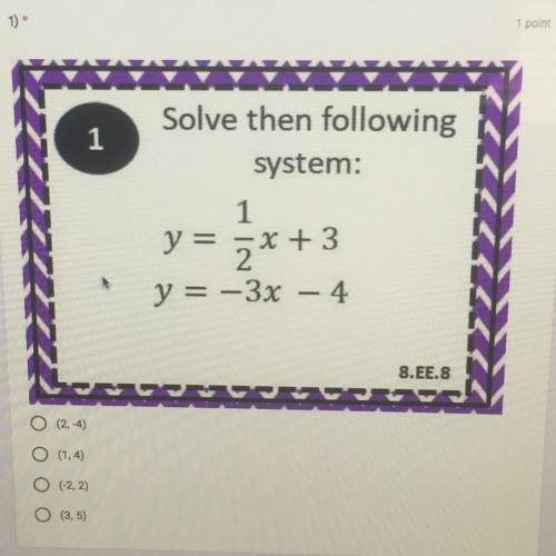 Solve the following
system: