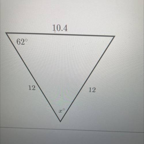 PLS HELP! ASAP!
Find the value of x in the triangle below