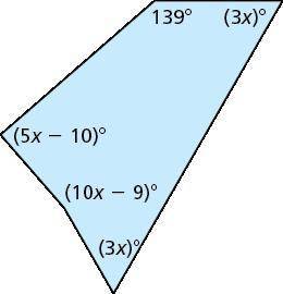 The sum of the angle measures of the polygon is 540°. Write and solve an equation to find the value