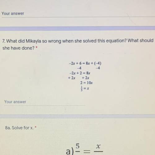 What did she do wrong in this equation?
