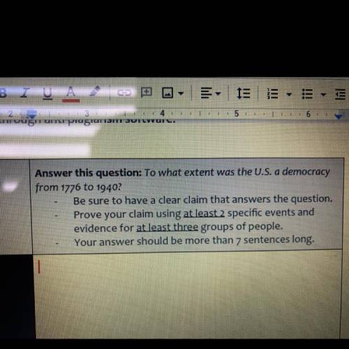 Answer this question: To what extent was the U.S. a democracy

from 1776 to 1940?
Be sure to have