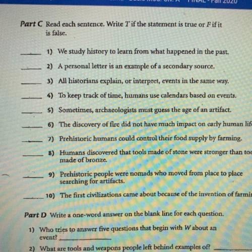 Can someone tell me the answers 1,10 plz I need help This is due today my last day of school No wro