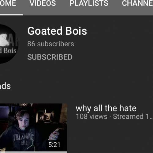Could you please sub to our channel, Goated Bois on YT. We make quality irl content, well we try to