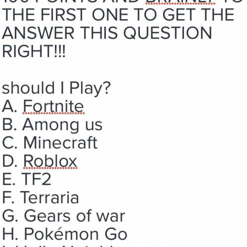 Pls Answer I Need Help What To Play