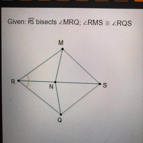 Which relationship in the diagram is true?

O AMNR AMNS by ASA
O ARMS ARQS by AAS
O ASNQ ASNM by S