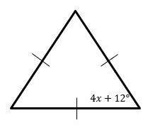 Examine the diagram below. Write and solve an equation to calculate the value of x.