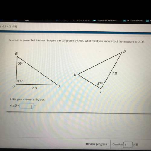 Help what’s the measure of angle D?