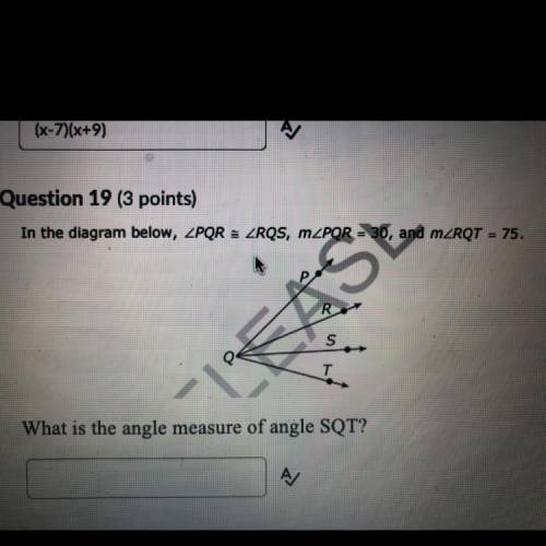 What is the angle measure of angle SQT