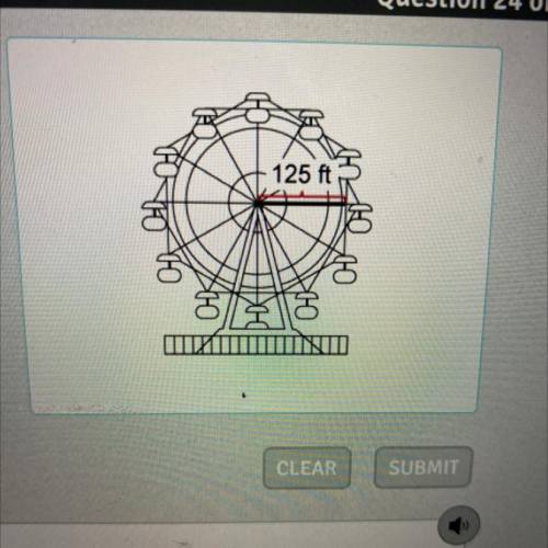 The radius of the Ferris wheel is shown. Which is the circumference of the Ferris

wheel, rounded