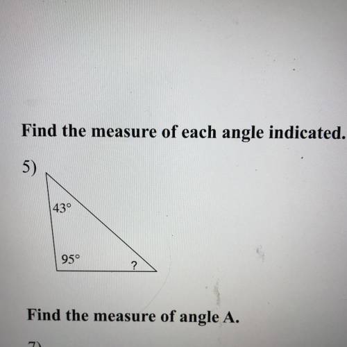 Find the measure of the angle indicated and show you’re work (please help)