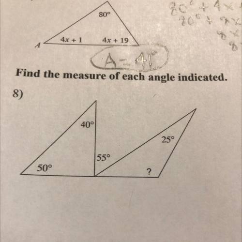 Find the measure of the angle indicated and show work please help I need this soon