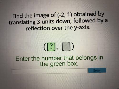 Find the image of (-2,1) obtained by translating 3 units down, followed by a reflection over the y-