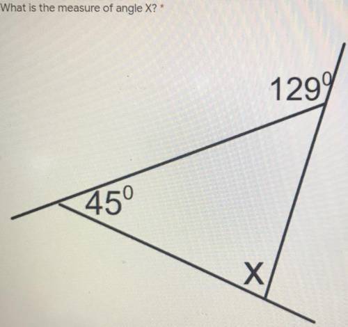 What’s the measure of angle X?