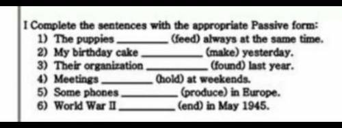 Complete the sentences with the appropriate Passive form