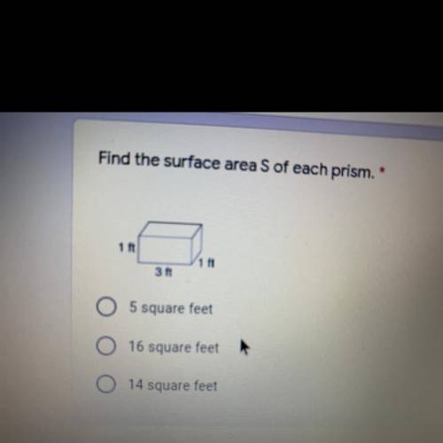Find the surface area S of each prism.