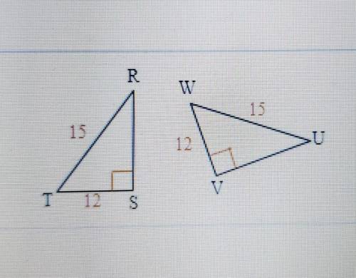Are the two triangles congruent? if so, write the congruence statement.