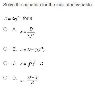 Solve the equation for the indicated variable.