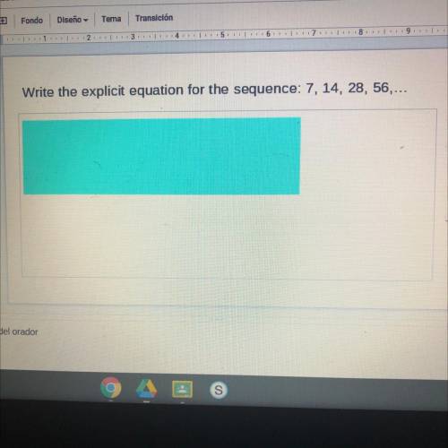 Write explicit equation for the sequence