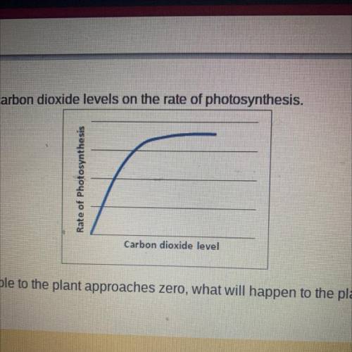 The graph below shows the effect of carbon dioxide levels on the rate of photosynthesis.

Rate of