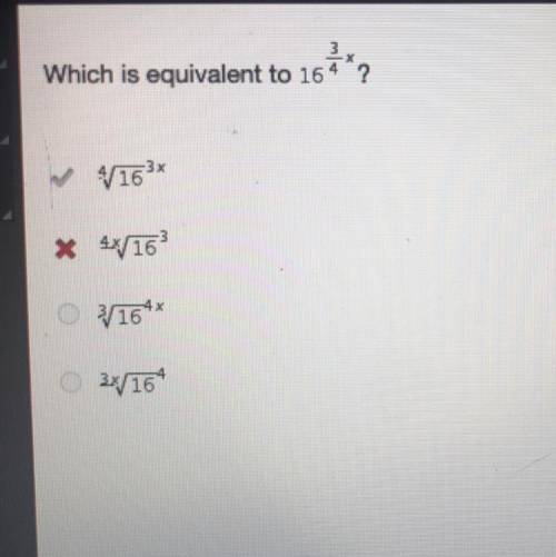 Which is equivalent to 16^3/4x