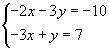 Tell whether the ordered pair (−1, 4) is a solution of the system.