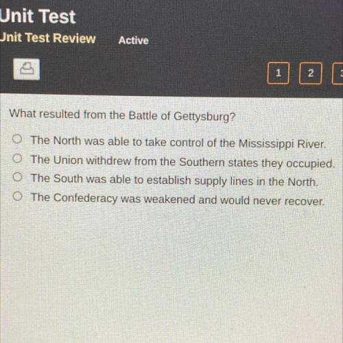 What resulted from the battle of Gettysburg?￼