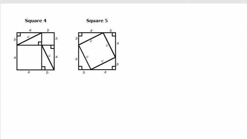 Since the areas of square 4 and square 5 are the same, set the two expressions equal.