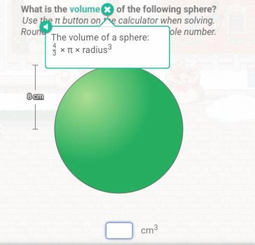 What is the volume of the sphere? 13  and who gets it right first gets the brainliest.