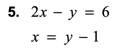 Solve the system of linear equations by substitution. Check your solution.